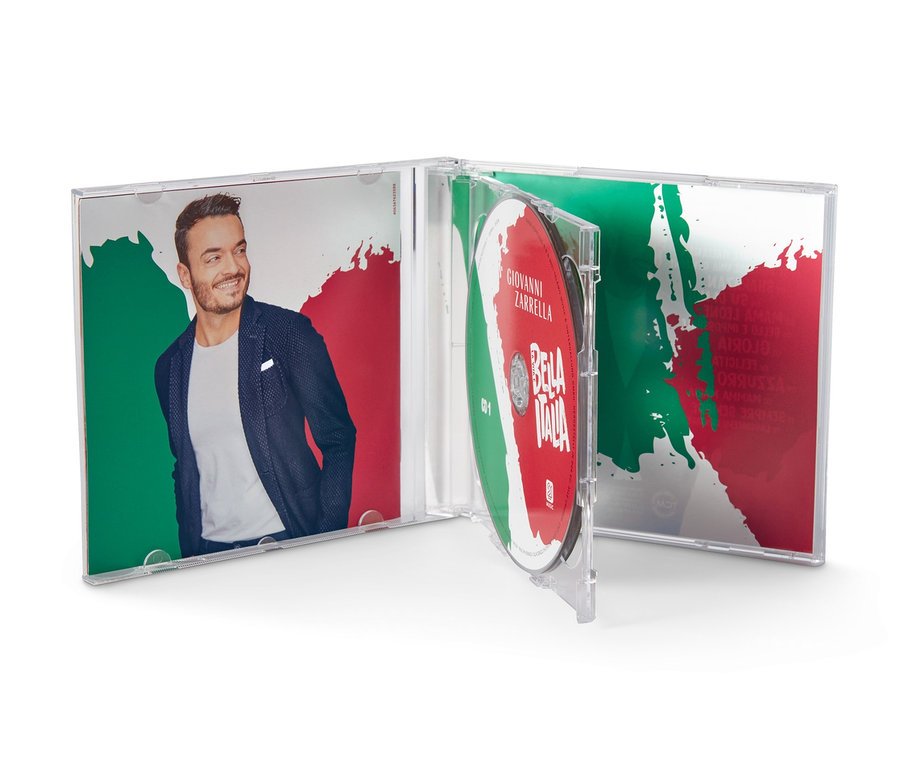 Geöffnete Doppel-CD »Giovanni Zarrella – La Vita è Bella Italia«.