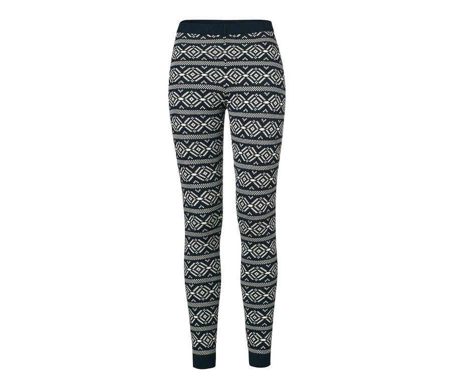 Strickleggings mit geometrischem Muster.