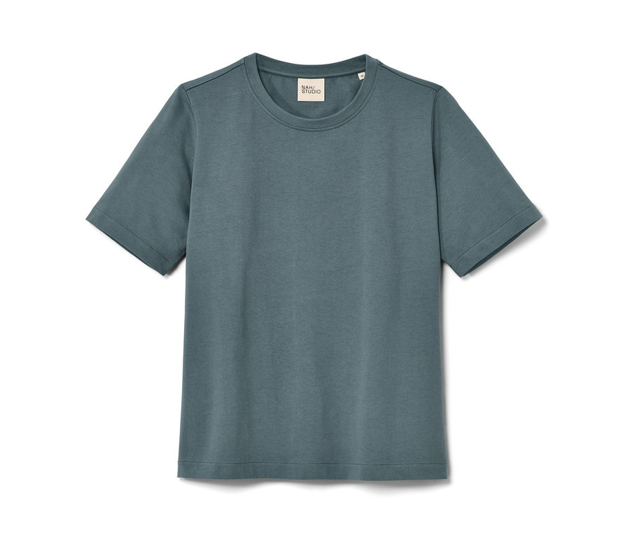 NAH/STUDIO Heavy Weight Shirt aus nachhaltiger Baumwolle, stone blue.