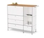 Weißes Sideboard Metall »CN3« mit Holzplatte, einem Klappenfach und vier Schubladen.