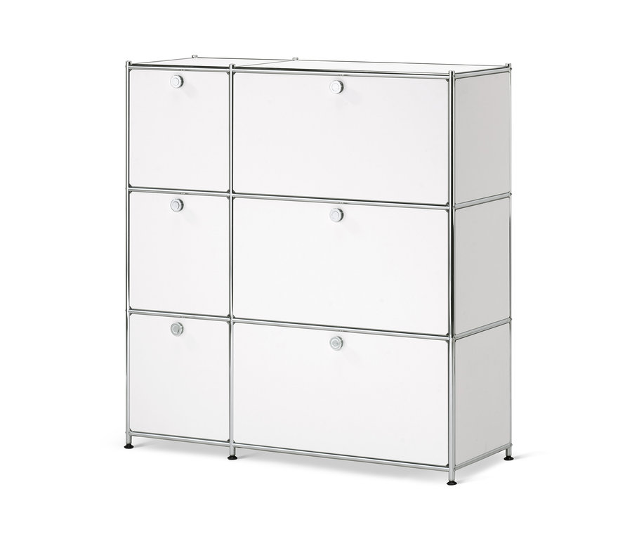 Weiße Kommode »CN3« mit 6 Klappen.