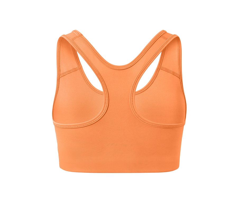 Detailansicht eines orangefarbenen Sport-Bustiers aus einem 2er-Set.