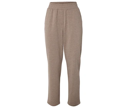 Beige Jogginghose mit elastischem Bund.
