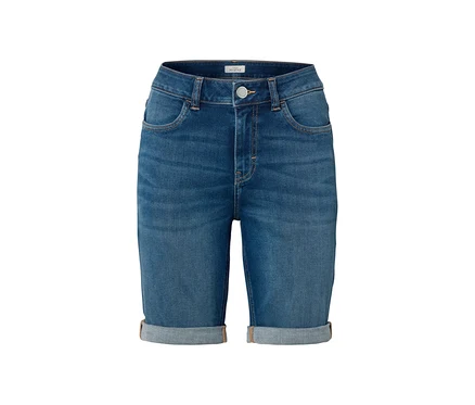Bermuda-Jeans ‒ Fit »Lea«, mid blue denim.