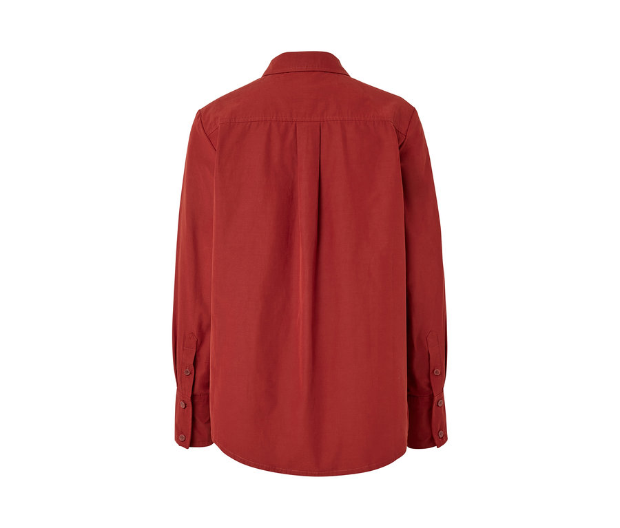 Rückansicht der Outdoorbluse mit Moskito-Schutz.