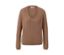 Beiger Grobstrick-Pullover mit Wolle.