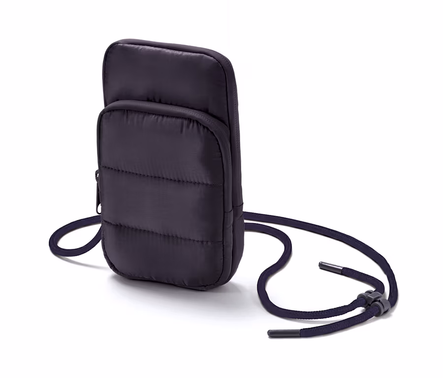 Eine blaue, isolierte Multifunktions-Tasche mit Kordel.