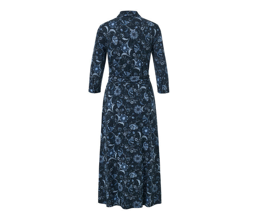 Langes Jerseykleid mit Blumendruck.