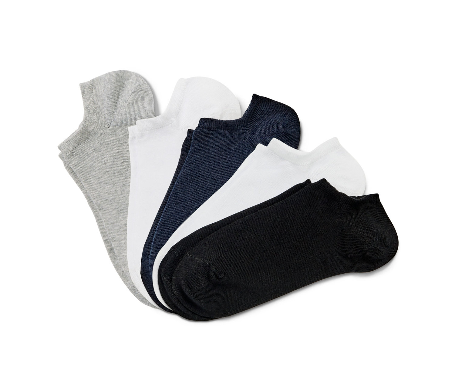 Detailansicht von fünf Paar Sneakersocken, Basic.