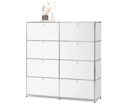 Weißes Highboard »CN3« mit 8 Klappen.