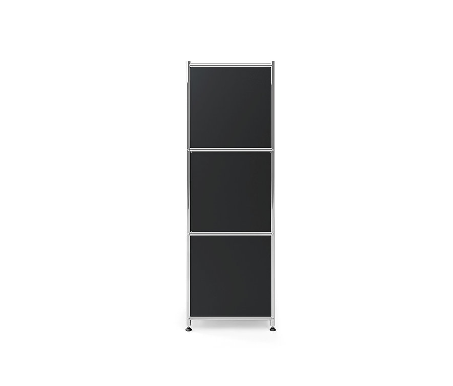 Schwarze Kommode Metall »CN3« mit 4 Klappenfächern.