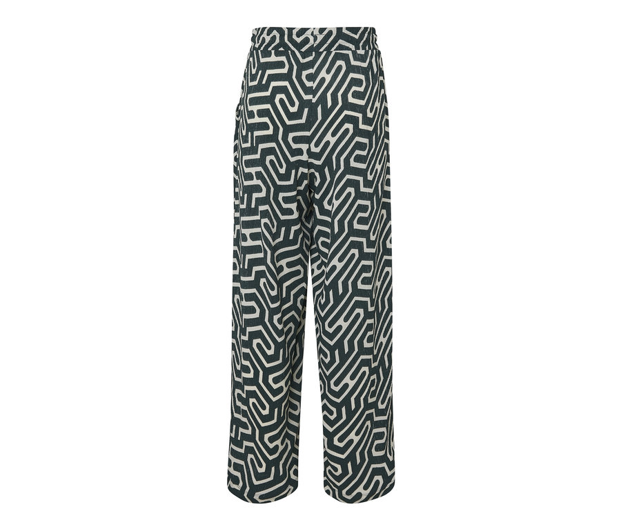 Bedruckte Schlupfhose in Crinkle-Optik.