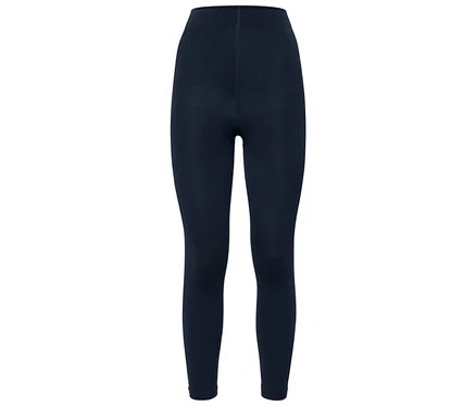 Dunkelblaue Leggings auf weißem Hintergrund.