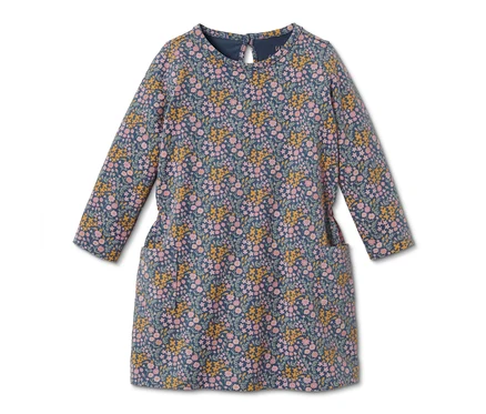 Ein Jerseykleid mit Blumenmuster.