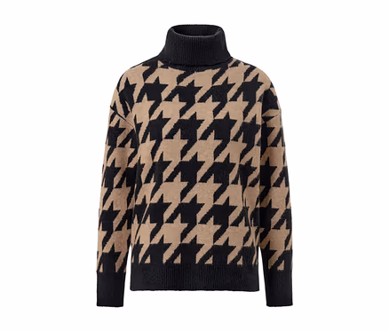 Strickpullover mit Hahnentritt-Jacquard.