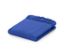 Gefaltetes blaues Jersey-Spannbettlaken.