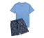 Shorty-Pyjama-Set, blau - Blau