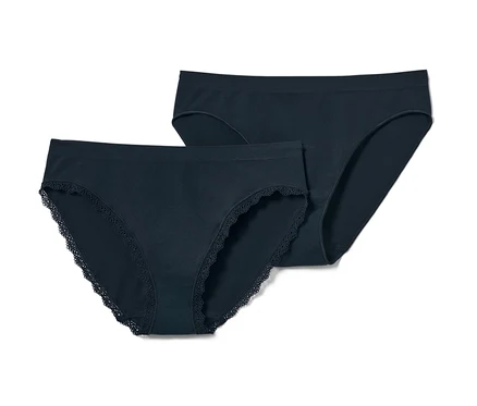 Zwei blaue Seamless-Slips.