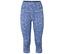 Blaue gemusterte Leggings.