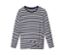 Blau-weiß gestreiftes Langarmshirt mit Knotendetail.