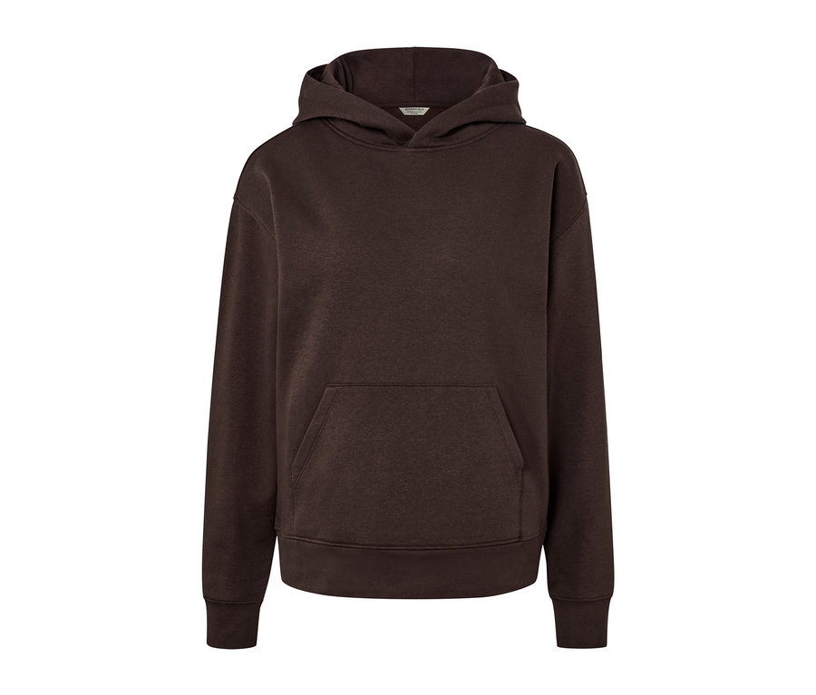 Dunkelbrauner Hoodie.