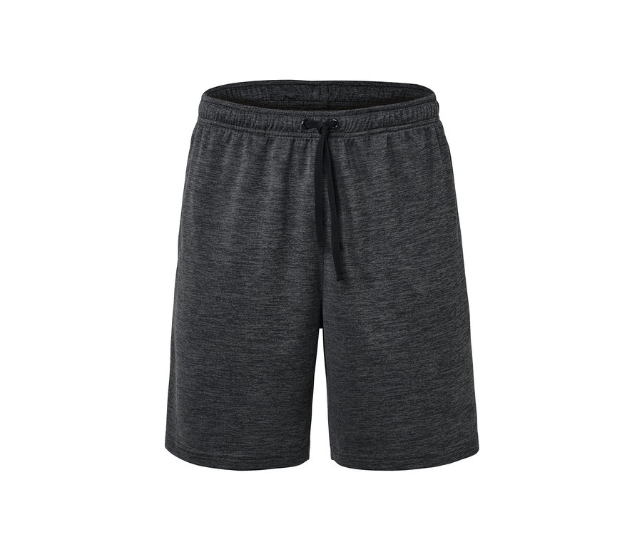 Anthrazitfarbene Sportshorts mit Kordelzug.