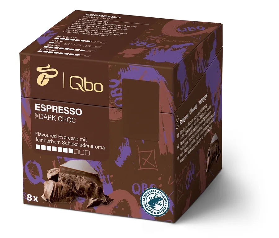 Qbo Flavoured Espresso Dark Choc - 8 Kapseln