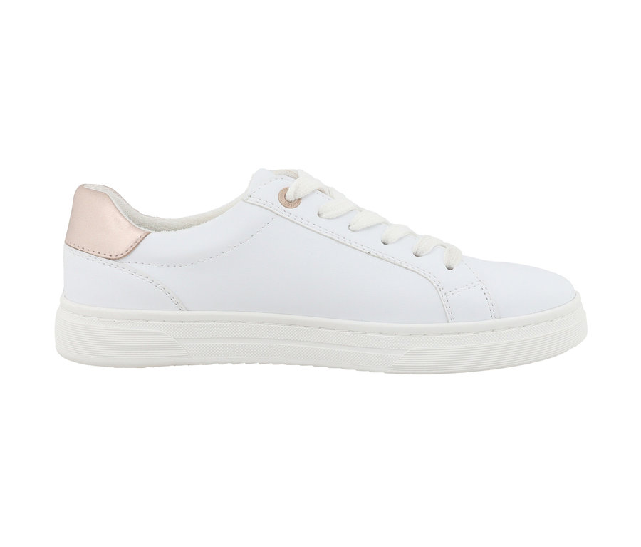 Weißer Tom Tailor Sneaker aus PU mit weiß-goldenen Details.