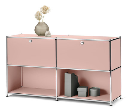 Sideboard Metall »CN3« mit 2 versetzbaren Klappenfächern, altrosa