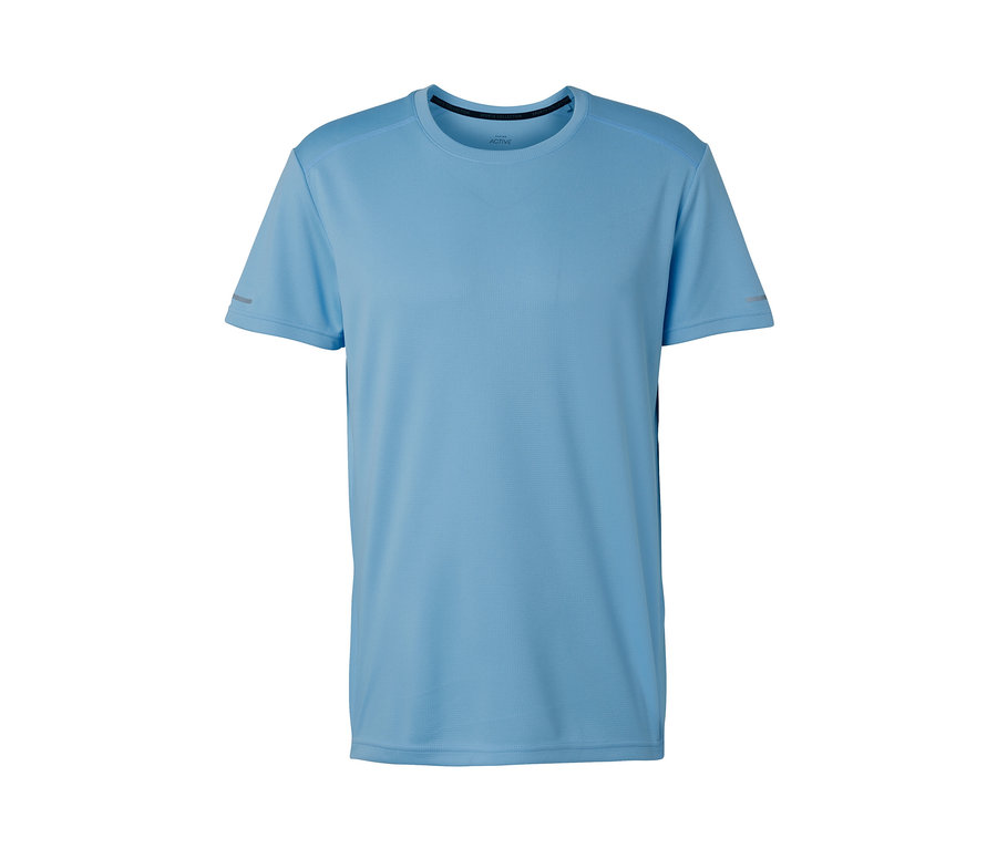 Helles, blaues Funktionsshirt.