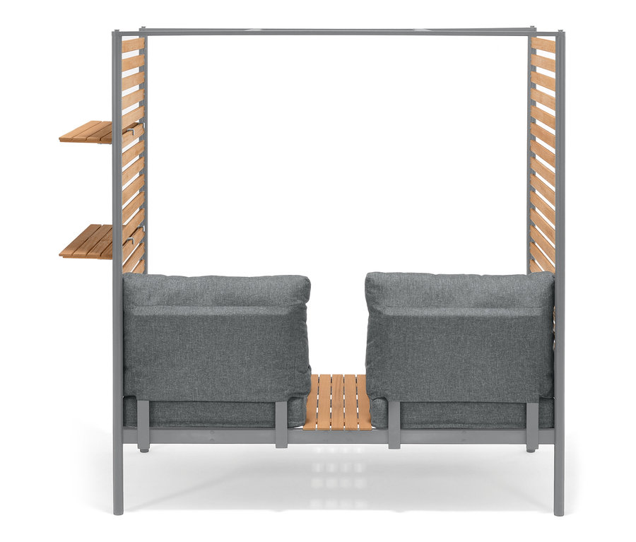 ScanCom Outdoor-Lounge mit Fußhocker, grau.