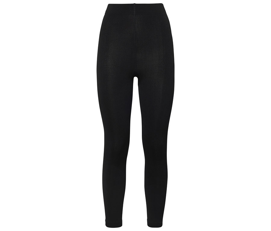 Schwarze Leggings auf weißem Hintergrund.