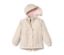 Kleinkinder-Regenjacke, Streifen, mit Kapuze und rosa Futter.