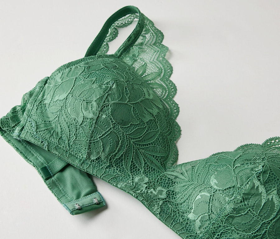 Grüner Softschalen-BH.