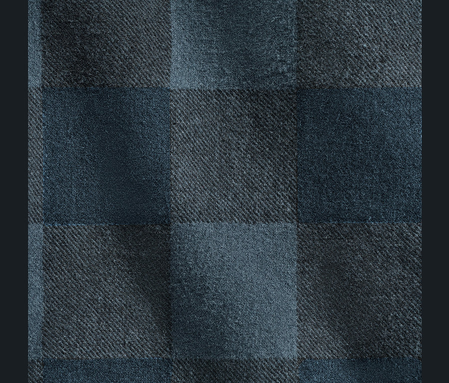 Detailaufnahme eines blau karierten Musters.