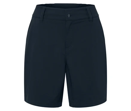 Dunkelblaue Softshell-Funktionsshorts.
