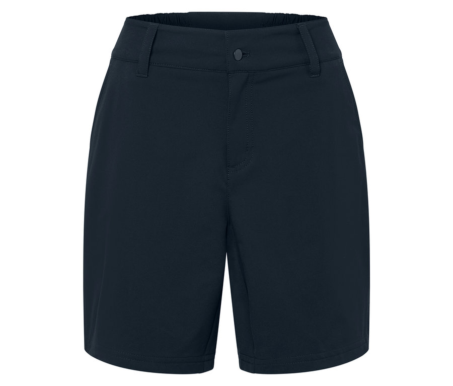 Dunkelblaue Softshell-Funktionsshorts.