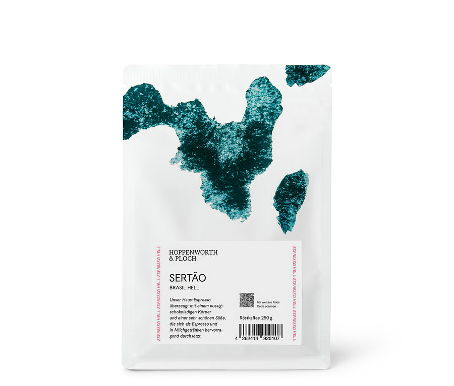 Eine Packung Hoppenworth &amp; Ploch - Sertao Espresso - 250 g Ganze Bohne.