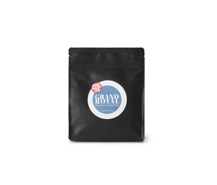 Schwarze Packung Bombastico - Grand Royal Deluxe Espresso - 250 g Ganze Bohne.