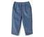 Blaue Cordhose mit Gummibund und zwei aufgesetzten Vordertaschen.