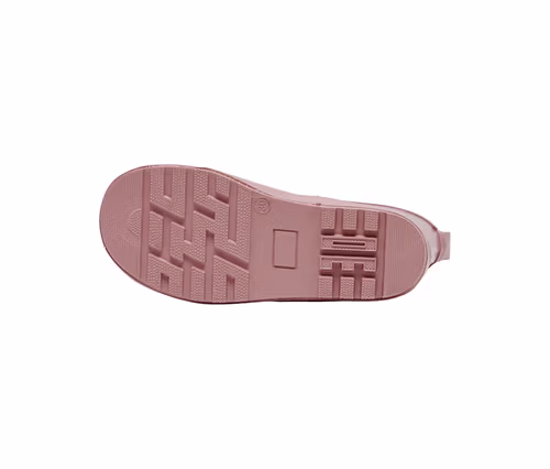 Unterseite eines rosa hummel® Gummistiefels »Rubber Boot Glitter«, die profilierte Sohle mit Größenangabe 30 zeigend.