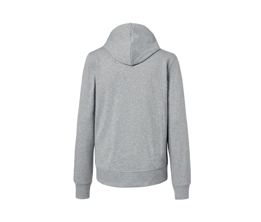 Graue Sweatjacke von hinten.