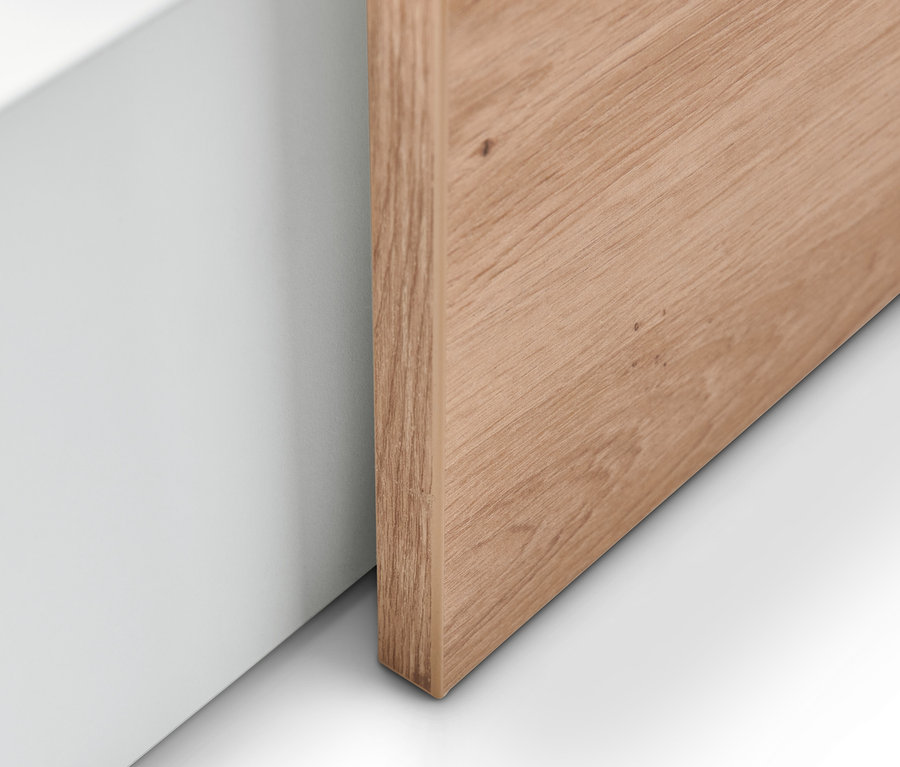 Detail einer Ecke vom Stauraum-Bett.