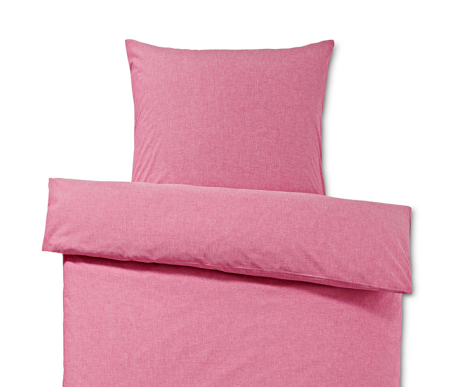 Rosa Renforcé-Bettwäsche in Normalgröße, Doppelgröße und Übergröße.