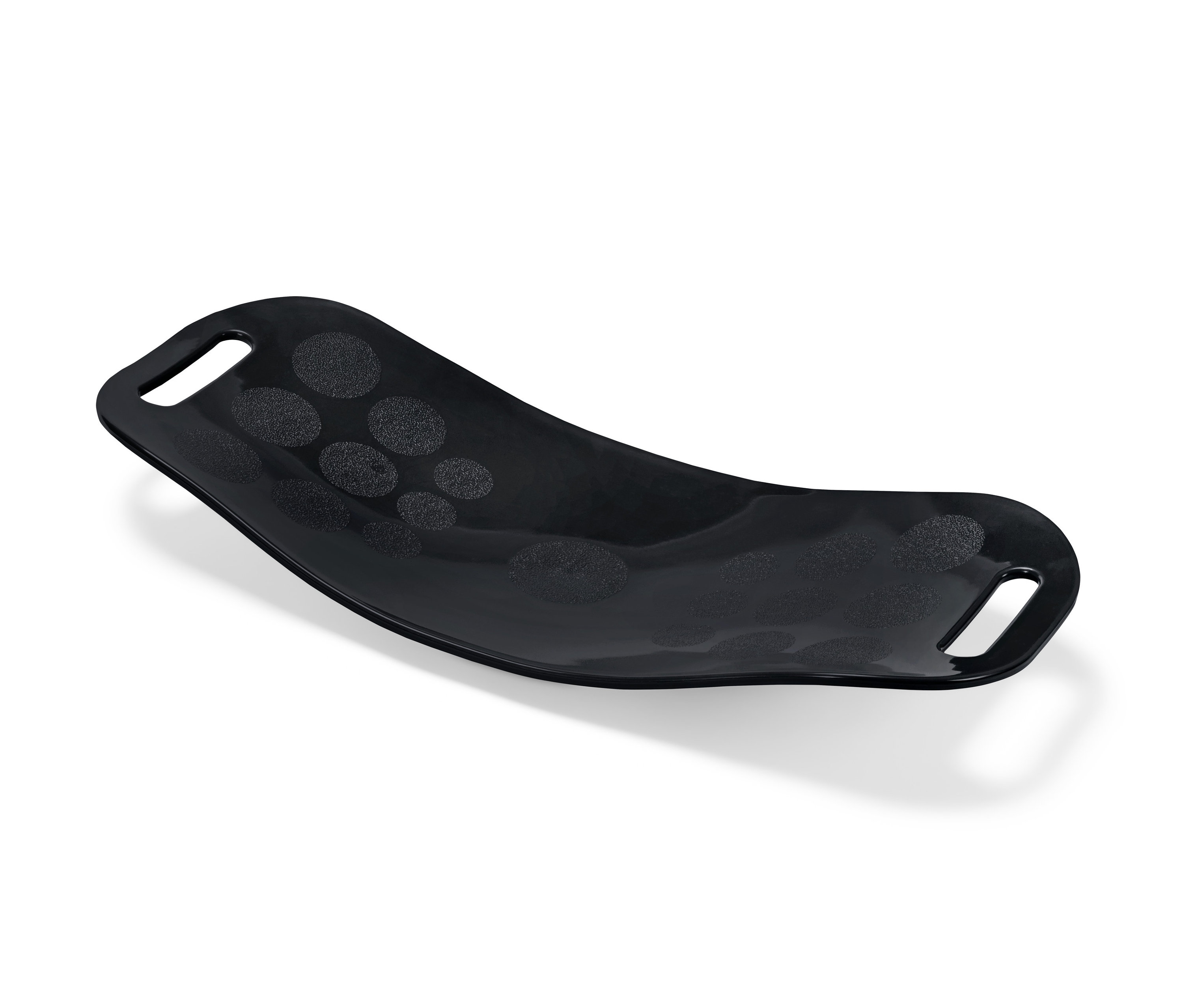 Schwarzes Balance-Twister-Board mit Anti-Rutsch-Kreisen.