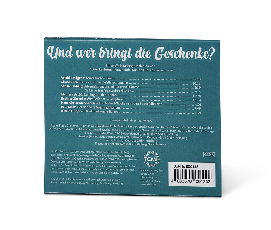 CD »Und wer bringt die Geschenke?« liegt auf dem Rücken.