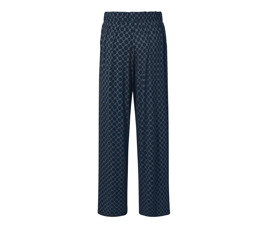 Dunkelblaue bedruckte Palazzohose.