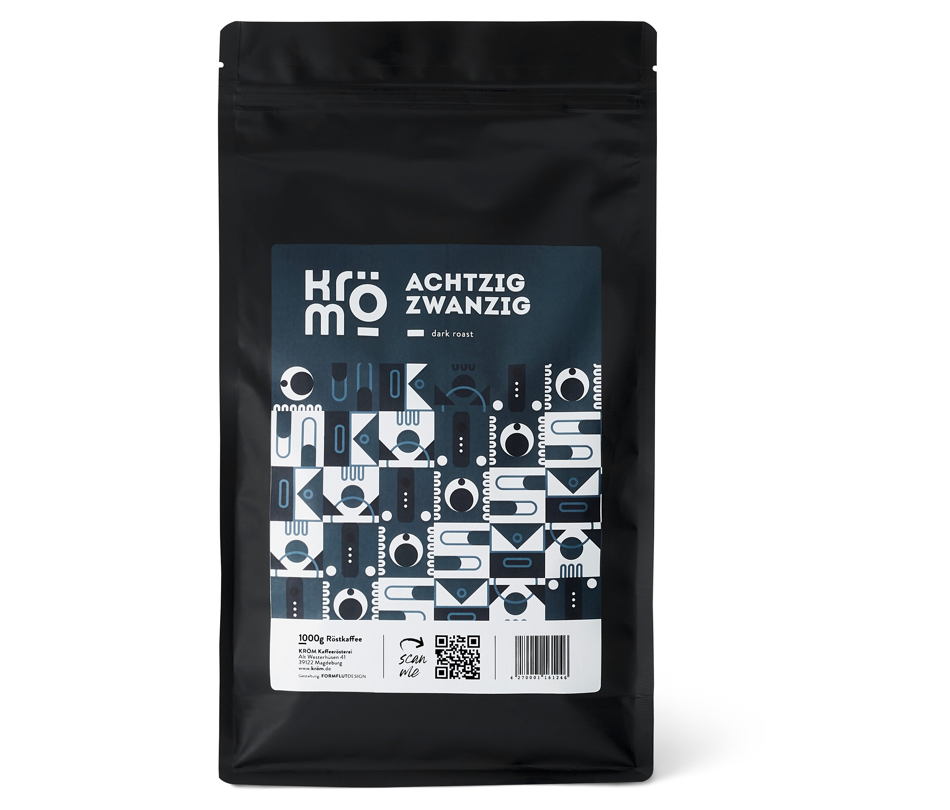 Eine Packung Kröm - Achzig zwanzig Espresso - 1 kg Ganze Bohne.