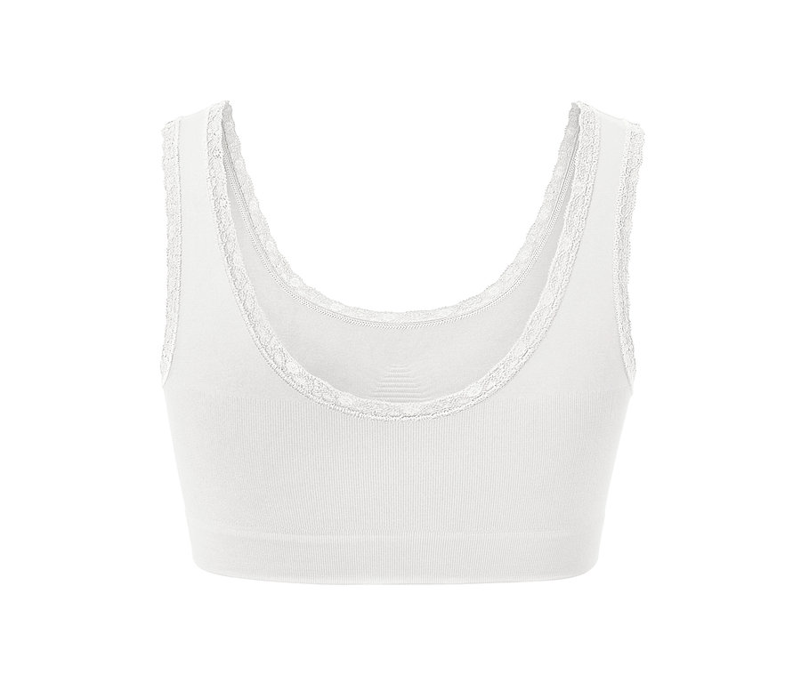 Detailaufnahme eines weißen Seamless-Bustiers.