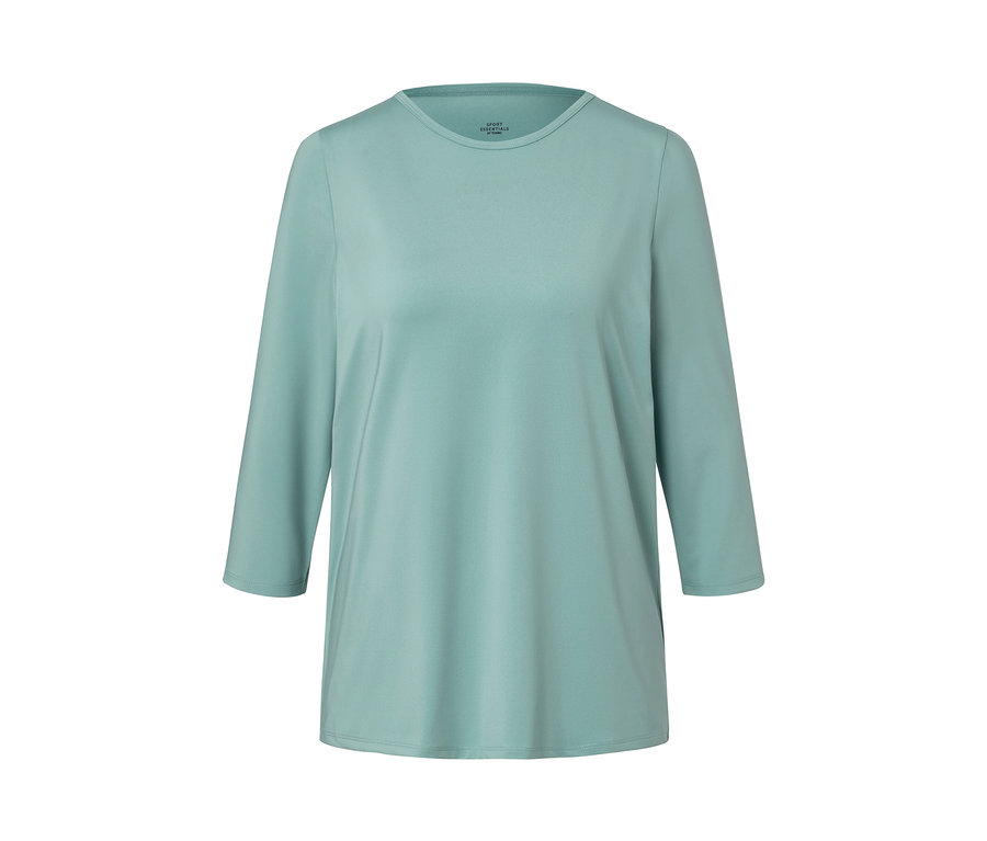 Mintfarbenes Funktionsshirt mit 3/4-Ärmeln.